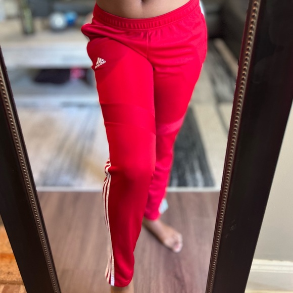Adidas Women's Tiro Track Training Pants, Red and White, Size M - Picture 5 of 8